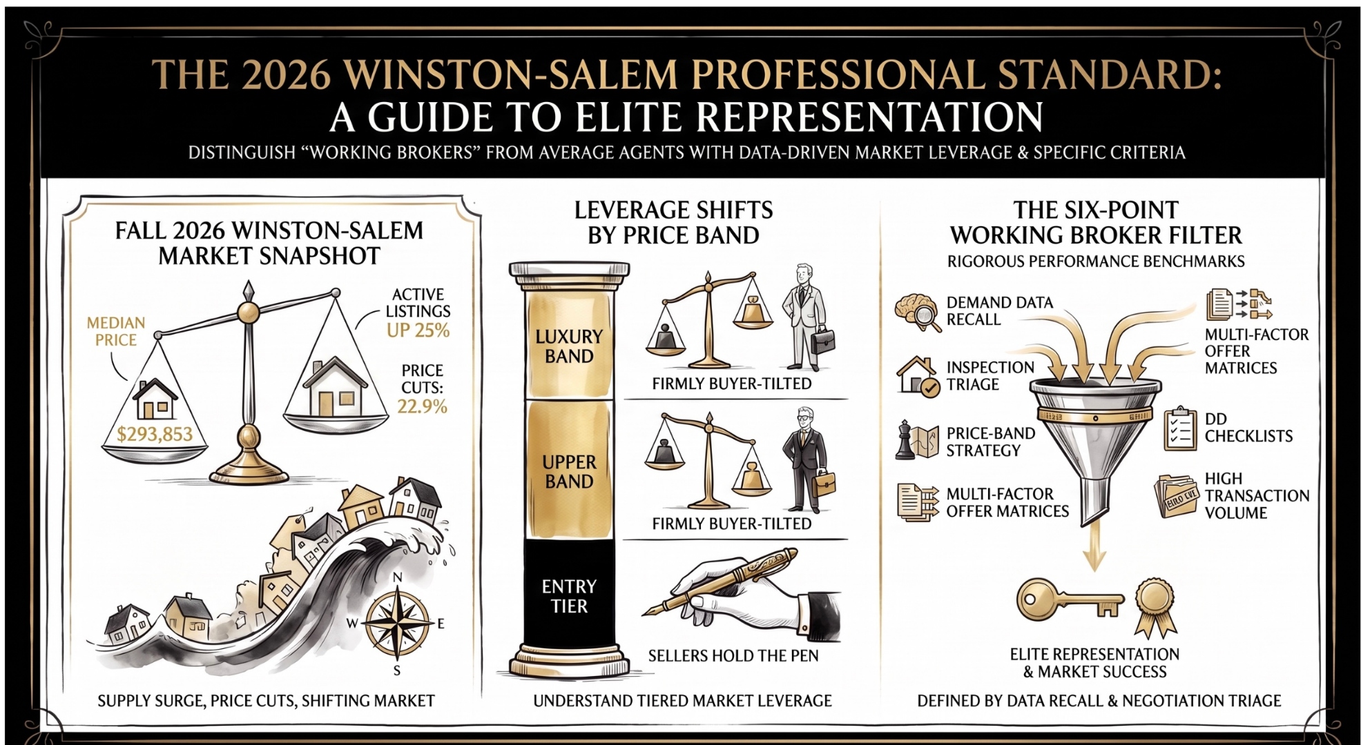 The 2026 Winston-Salem Professional Standard &mdash; distinguish a working broker from an average agent with data-driven leverage reads and specific criteria.