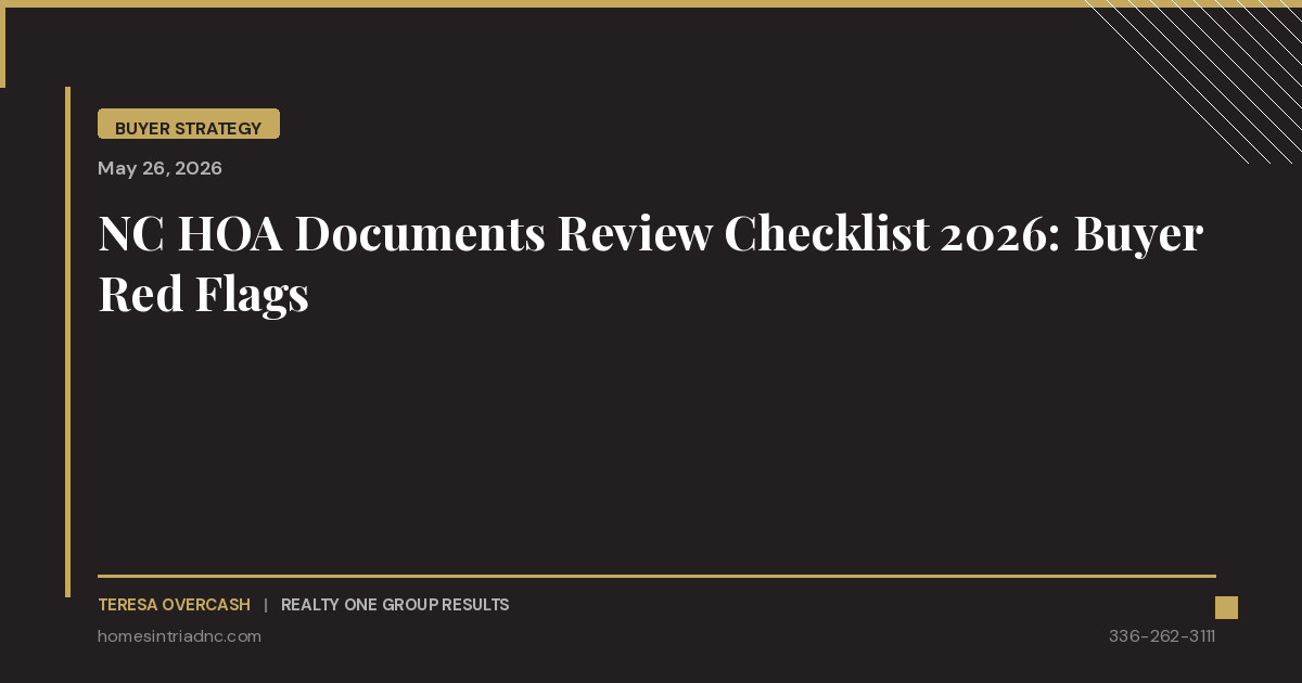 NC HOA Documents Review Checklist 2026: Red Flags