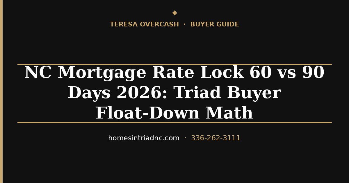NC Rate Lock 60 vs 90 Days 2026: Triad Float-Down Math